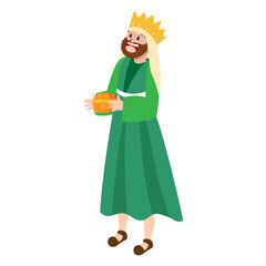 Isolated Wise Man christmas character Vector illustration