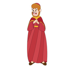 Isolated Wise Man christmas character Vector illustration