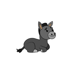 Fototapeta premium Isolated happy donkey nativity character Vector illustration