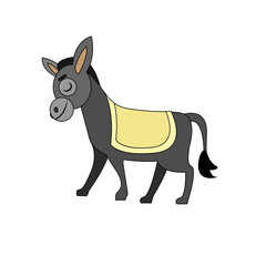 Isolated happy donkey nativity character Vector illustration