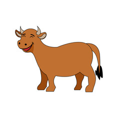 Isolated happy cow nativity character Vector illustration