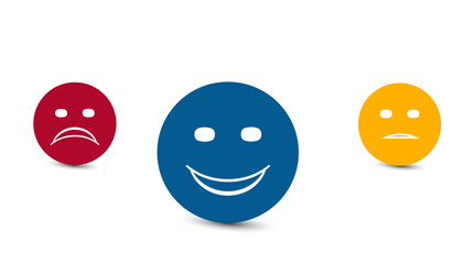 Good idea. Customer satisfaction concept. customer satisfaction feedback with emotions. World mental health day. Evaluation and rating concept. High feedback score.