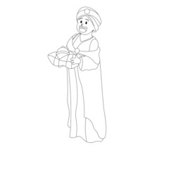 Isolated Wise Man christmas character Vector illustration