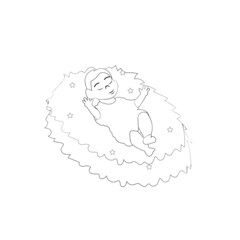 Baby Jesus on a straw Vector illustration