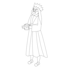 Isolated Wise Man christmas character Vector illustration