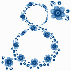 happy March 8, International Women Day. Design element of books, notebooks, postcards, interior items. Congratulation