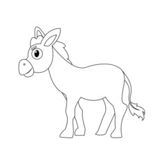 Fototapeta na wymiar Isolated happy donkey nativity character Vector illustration