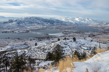 View of Osoyoos, BC on a cold winter day from Anarchist Mountain