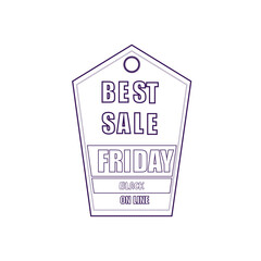 Isolated black friday label discount Vector illustration