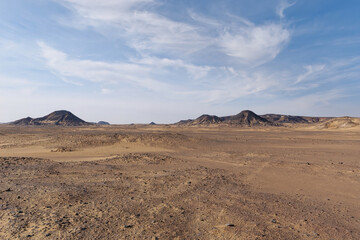 Scenic view of the Black Desert in Egypt