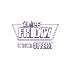 Isolated black friday label discount Vector illustration