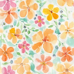 Florales Endlosmuster, Aquarell © edith.m.n