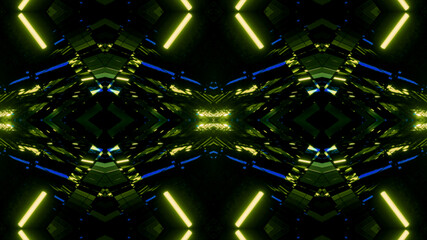 Neon Disco Lights And Futuristic Hi-Tech Sci Fi Illustration Background Wallpaper Texture for Banners, Web Templates, Titles, Texts, Flyers, Book Covers and ect.