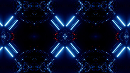 Neon Disco Lights And Futuristic Hi-Tech Sci Fi Illustration Background Wallpaper Texture for Banners, Web Templates, Titles, Texts, Flyers, Book Covers and ect.