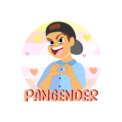 Isolated happy pangender person Vector illustration desing