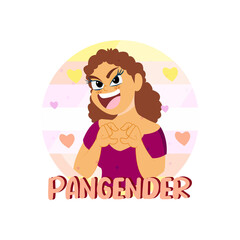 Isolated happy pangender person Vector illustration desing