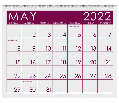 2022: Calendar: Month Of May