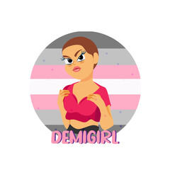 Isolated angry demigirl person Vector illustration design