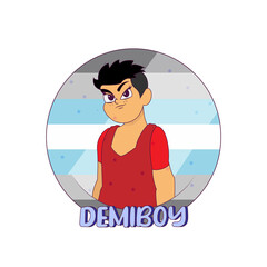 Isolated angry demiboy person Vector illustration design