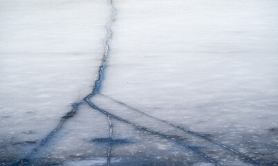 Winter ice on Spooner Lake in Nevada, between Carson City and Lake Tahoe