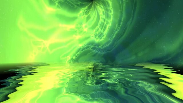 Space Universe With Stars And Galaxies reflected in water