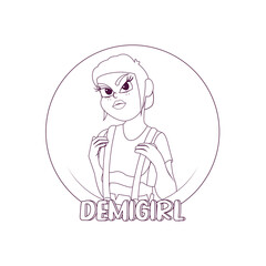 Isolated angry demigirl person Vector illustration design