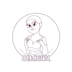 Isolated angry demigirl person Vector illustration design