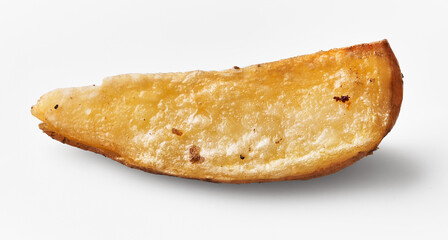  Single slice of baked potato isolated on a white background