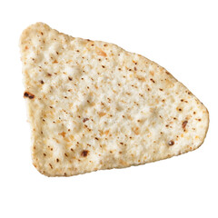  Single mexican nacho chip isolated on a white background