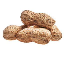  Bunch of peanuts with shell isolated on a white background