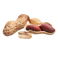 Bunch of peanuts isolated on a white background