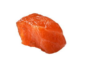  SIngle portion of fresh salmon isolated on a white background