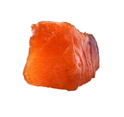  SIngle portion of fresh salmon isolated on a white background