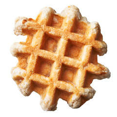  Single delicious waffle isolated over white background