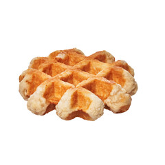  Single delicious waffle isolated over white background
