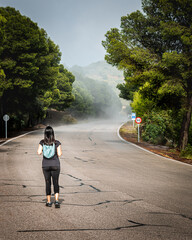 person running on the road