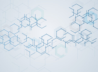 Molecular structure background. Science template wallpaper or banner with a DNA molecules.