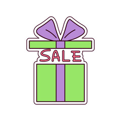 Isolated gift sale discount shop promo vector illustration