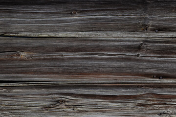 Old textured wood surface with flaws. Natural background of larch boards. Texture of the old wooden surface with nails. Empty space