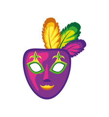 mardi gras mask with feathers
