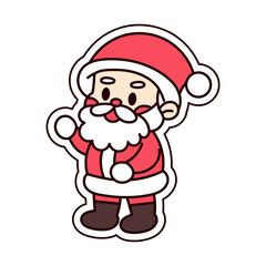 Isolated st clauss merry christmas decorative sticker illustration