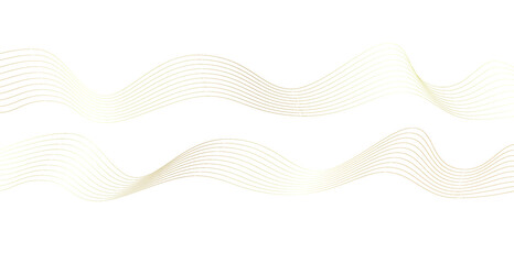 Gold line wave. Luxury style. Tech pattern. Curved wavy line, smooth stripe. Vector illustration.