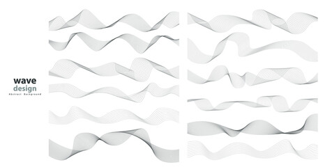 Abstract wavy stripes. Wave line art. Curved smooth design background. Vector illustration EPS 10.