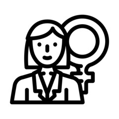 gynecologist doctor line icon vector. gynecologist doctor sign. isolated contour symbol black illustration