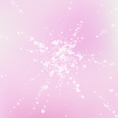 White heart love confettis. Valentine's day explos