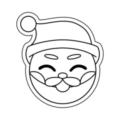 Isolated st clauss draw merry christmas decorative sticker illustration