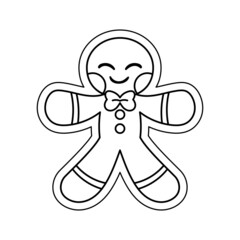 Isolated cockie draw merry christmas decorative sticker illustration