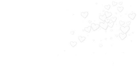 White heart love confettis. Valentine's day explos