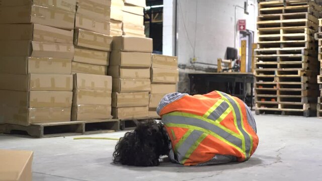 An industrial occupational health and safety topic.  Slips, trips and falls are a major cause of workplace accidents and claims.