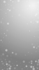 Sparse snowfall Christmas background. Subtle flyin